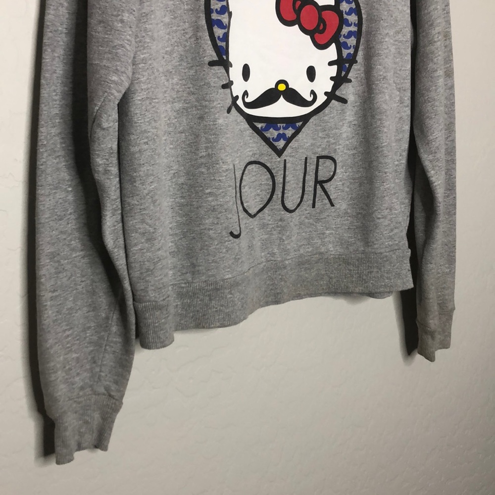 Bonjour Scoop Neck Pullover Sweatshirt Long Sleeve - Picture 3 of 8